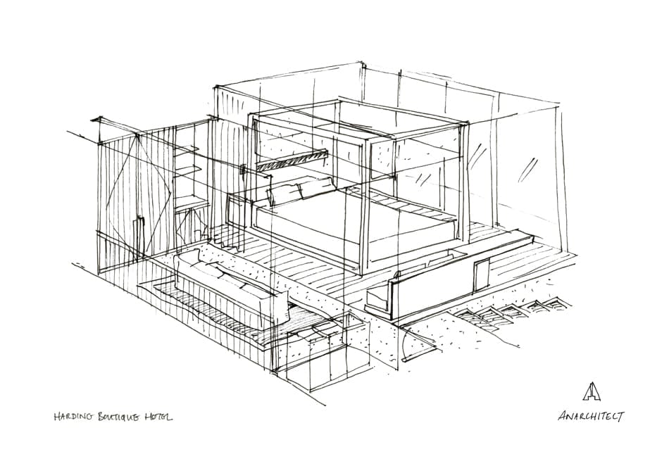 Site Harding Boutique Hotels, Sri Lanka – harding boutique hotels design sketch 001 Harding Boutique Hotels, Sri Lanka